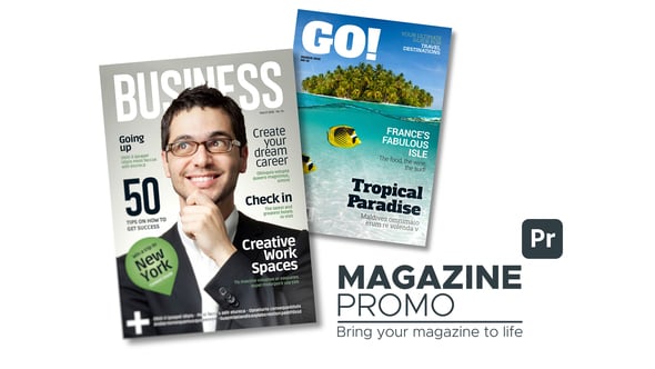 【PR模板】时尚现代三维杂志书籍翻页介绍宣传展示动画 Magazine Promo for Premiere Pro