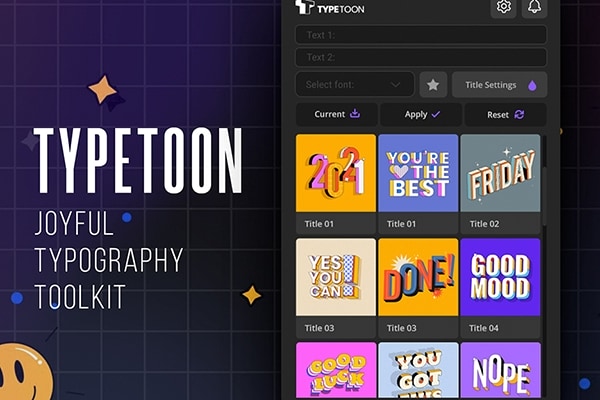 【AE脚本】64种卡通复古动态3D文字标题动画预设 TypeToon v1.6.3 汉化版 +使用教程