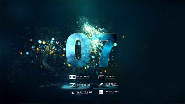 【AE模板】神奇魔法粒子数字倒计时动画 Magic Fairy Particles Countdowns