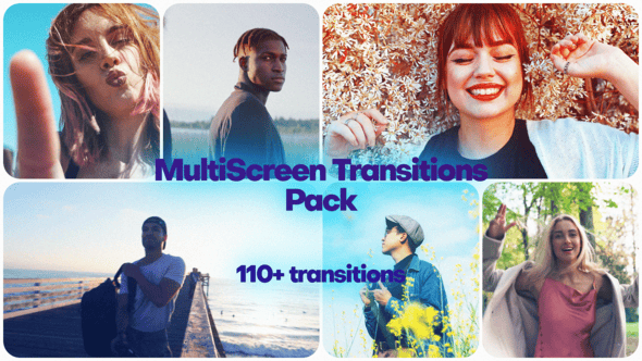 【AE模板】113种视频动态分屏组合排列转场动画 Multiscreen Transitions Pack
