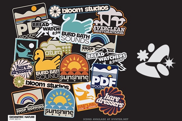 【矢量素材】100款自然主题动植物生态元素简洁图形矢量素材 HVNTER – Geometric Nature