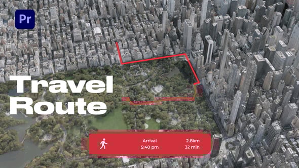 【PR模板】6款户外旅行路线分享标题动画 Travel Route