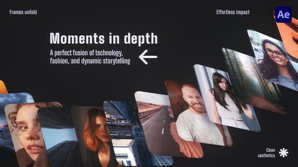 【AE模板】创意三维空间多屏幻灯片视频开场图文排版动画(含模板音乐) 3D Space Multiscreen Opener