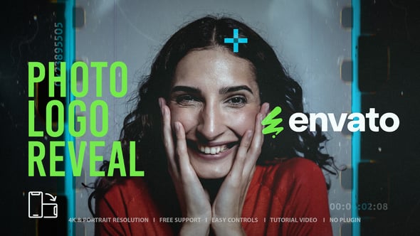 【PR模板】活力动感时尚快闪照片徽标图文排版片头动画 Photo Logo Animation