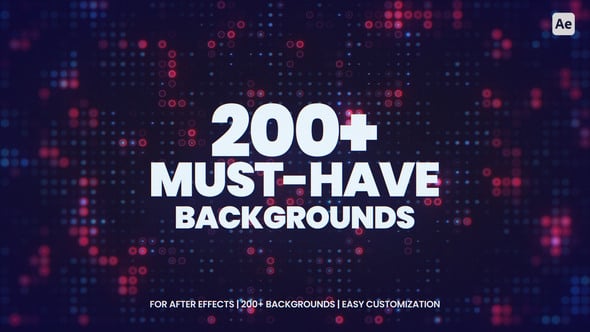 【AE模板】200种多彩舞台LED屏幕运动图形背景循环动画 Backgrounds For After Effects