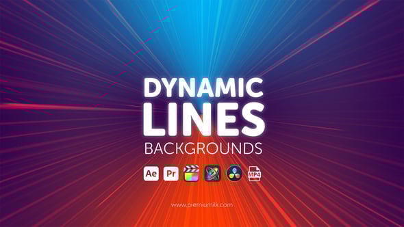 【AE/PR模板】22款创意彩色动态线条背景循环动画 Dynamic Lines Backgrounds