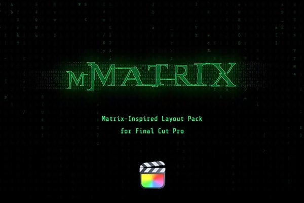 【FCPX插件】16组黑客帝国视频特效文字标题背景转场动画 motionVFX – mMatrix 汉化版