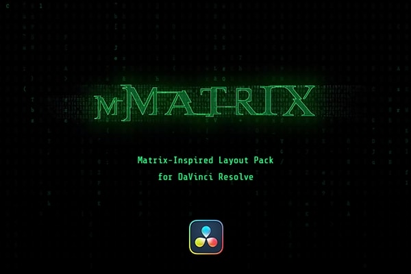 【达芬奇插件】16组黑客帝国视频特效文字标题背景转场动画 motionVFX – mMatrix DVR 汉化版