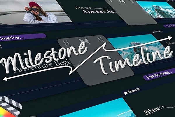 【FCPX插件】36个旅行Vlog社交媒体短视频时间线文字标题字幕转场动画预设 IF Motion – Milestone Timeline 汉化版