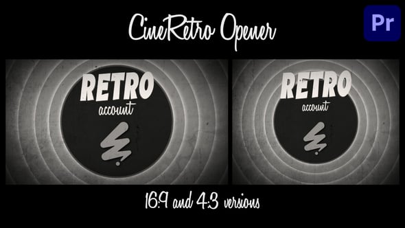 【PR模板】复古电视节目科教纪实电影纪录片倒计时片头动画 CineRetro for Premiere Pro