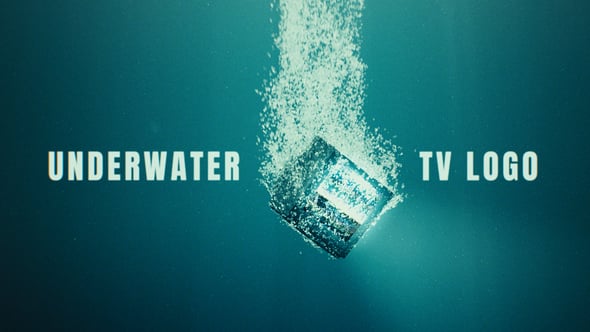 【PR模板】创意水下复古CRT电视机屏幕LOGO标志展示动画 Underwater Tv Logo