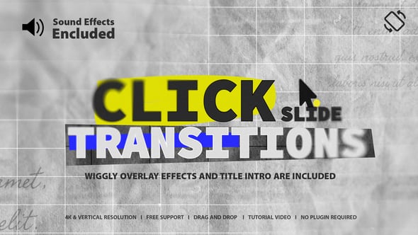 【AE模板】电影纪录片画面点击切换抖动模糊效果转场预设 Clicks Documentary Transitions