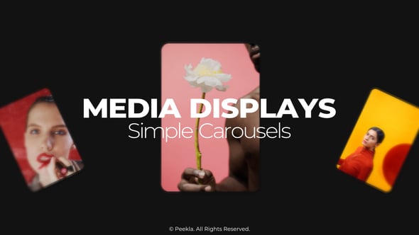 【AE模板】创意旋转卡片轮播展示幻灯片动画 Media Displays – Simple Carousels