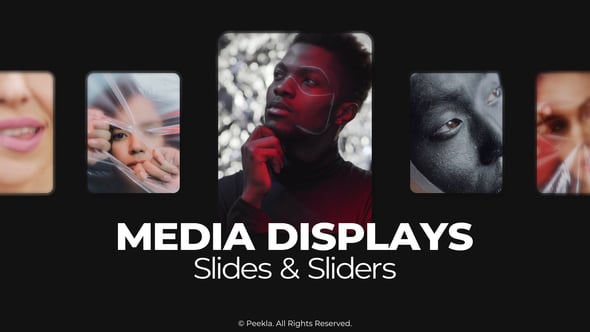 【PR模板】40个滚动卡片滑动切换展示幻灯片动画 Media Displays – Slides and Sliders