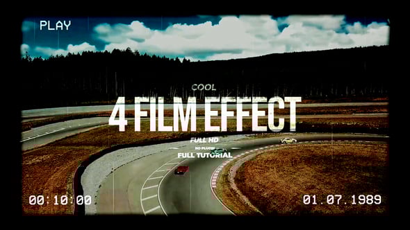 【PR模板】4款复古老电影胶片漏光光效颗粒划痕纹理特效 Film Effects Pack – Mogrt