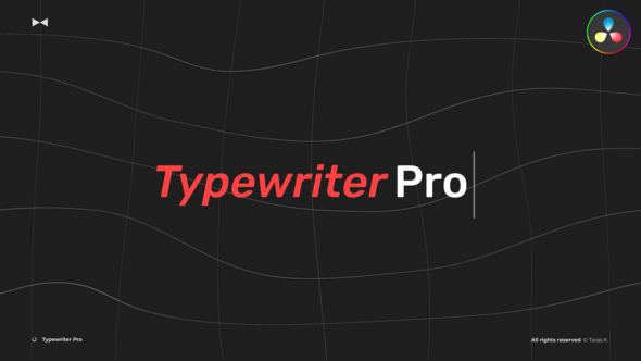 【达芬奇插件】8种简单的打字机输入效果动画 Typewriter Pro 汉化版