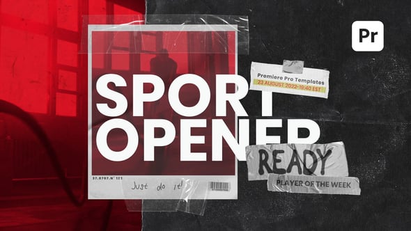 【PR模板】动感时尚复古元素标题体育运动节目宣传开场动画 Action Sport Opener for Premiere Pro