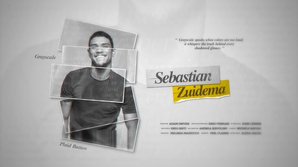 【AE模板】创意照片堆叠图文排版视频标题开场宣传动画 Folded Split Portrait Titles