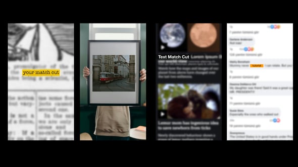【AE模板】文本Logo社交媒体剪切匹配视频创意过渡效果 Match Cut