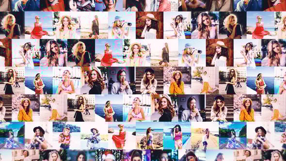 【PR模板】简洁时尚动态马赛克照片墙视频开场动画 Mosaic Intro | Mosaic Opener