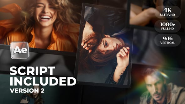 【AE模板】快速导入照片自动生成动态幻灯片动画 Slideshow Universal Version 2