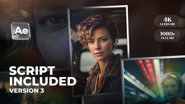 【AE模板】快速导入照片自动生成动态幻灯片动画 Slideshow Universal Version 3