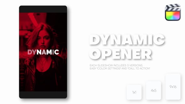 【FCPX插件】现代时尚动感节奏快闪图文介绍竖屏片头动画(含模板音乐) Vertical Dynamic Slideshow – Reels, Post, Shorts 汉化版