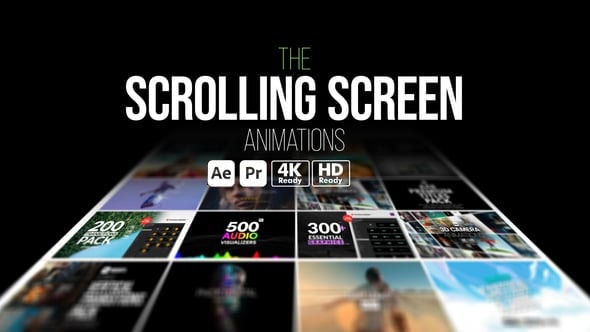 【AE/PR模板】16个三维透视屏幕滚动空间动画效果 Scrolling Screen Animations
