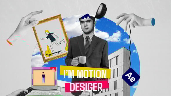 【PR模板】创意动态剪贴画图形拼贴作品展示宣传动画 Collage Portfolio Promo