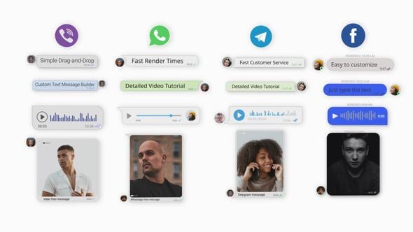 【达芬奇插件】社交工具短信聊天对话框气泡文字效果动画 AutoResize Text Messages Toolkit