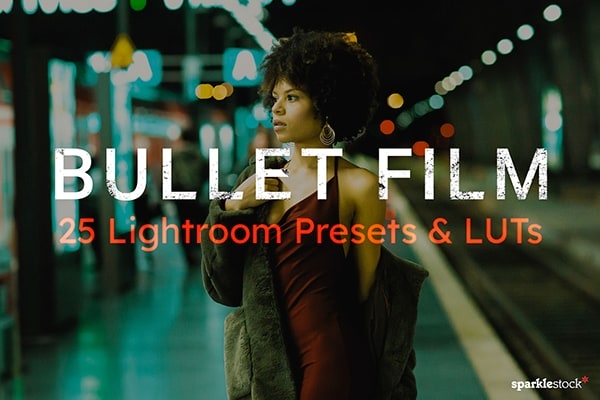 【调色预设】25款电影子弹列车色彩风格赛博夜色调色模拟Lightroom预设LUT预设 25 Bullet Film Lightroom Presets LUT