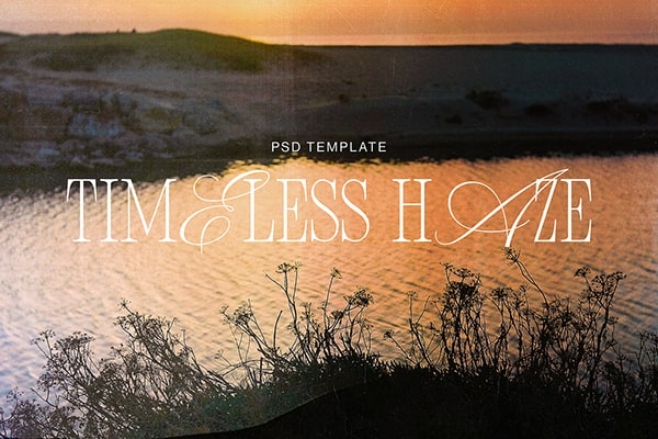 【PSD模板】创意复古90年代胶片怀旧摄影特效照片划痕纹理生成PSD模板 Timeless Haze Effect