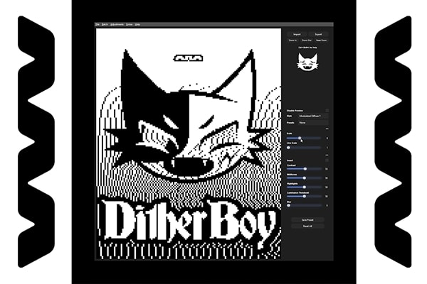 【软件】复古Y2K像素化毛刺抖动位移扩散半色调故障纹理特效 Studio AAA – Dither Boy v3.0.2 Win版