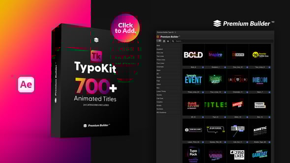 【AE脚本】700+潮流时尚社交媒体动态图文品牌LOGO排版标题背景包装动画 Typo Kit Animated Titles v.2