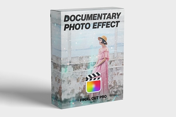 【FCPX插件】复古历史纪录片镜头缩放动态粒子飞散效果 FCPX Full Access – Documentary Photo Effect 汉化版