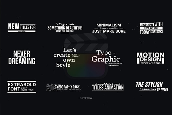 【FCPX插件】24个简约时尚视频字幕文字标题动画 Unique Text Titles 汉化版