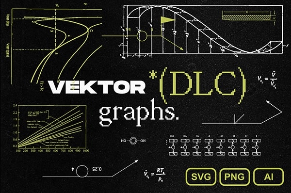 【矢量素材】200+科学实验计算图表图形创意设计矢量素材 Vektor Graphs Pack (DLC)