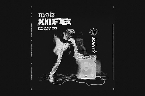 【PS插件】交互式图层线条路径切割空间画笔贴图动态布局排版插件 mobKnife Photoshop Plugin v2.2