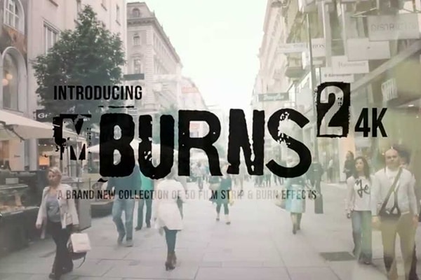 【4K视频素材】50款复古老电影胶片烧伤闪光边框视频叠加特效素材 motionVFX – mBurns 2