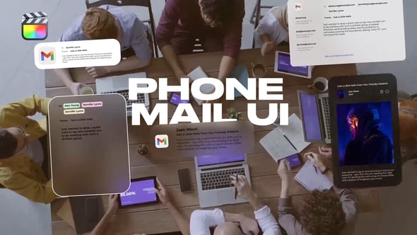 【FCPX插件】手机邮件消息接收发送弹窗提醒界面UI展示动画 Phone Mail UI 汉化版