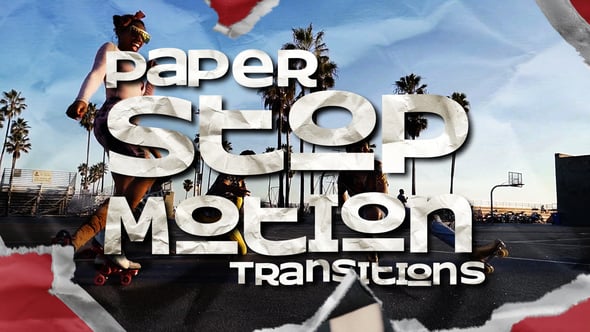 【FCPX插件】10个创意撕纸平铺运动定格转场动画预设 Paper Stop Motion Transitions 汉化版