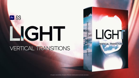 【PR模板】竖屏短视频炫光光线镜头光斑视频转场动画预设 Vertical Light Transitions