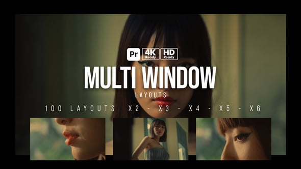【PR脚本】100种视频多画面窗口布局排版展示动画 Multi Window Layouts for Premiere Pro