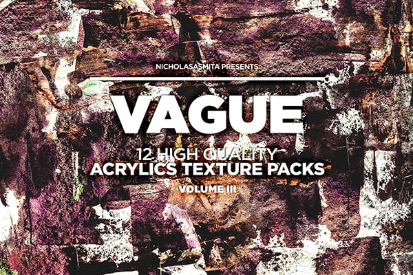 【图片素材】12款狂野复古酸性艺术丙烯酸涂料涂抹纹理创意背景图片素材Vol.3 Vague III: 12 Acrylics Textures