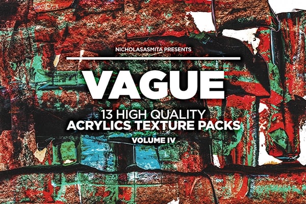【图片素材】13款狂野复古酸性艺术丙烯酸涂料涂抹纹理创意背景图片素材Vol.4 Vague IV: 13 Acrylics Textures