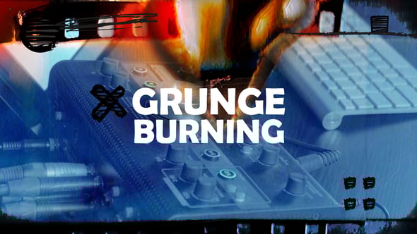 【AE/PR模板】7组复古摇滚嘻哈风胶片燃烧视频过渡转场预设 Grunge Burning Transitions