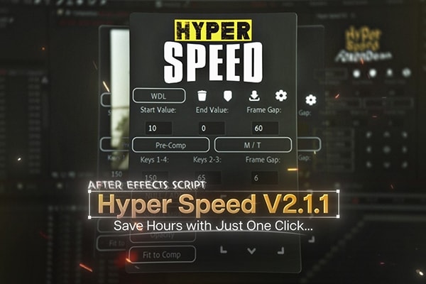 【AE脚本】AE变速运动平铺关键帧跟踪预合成脚本工具 FoxenDead – Hyper Speed v2.1.1 汉化版 +使用教程