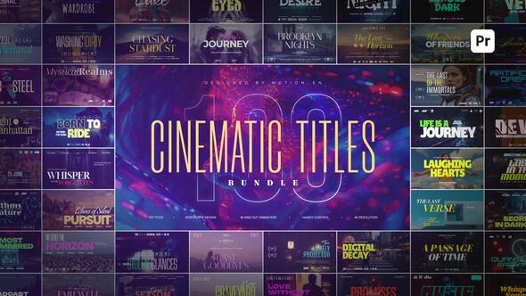 【PR模板】100个时尚电影片名片头文字标题动画 100 Cinematic Titles Bundle | Premiere Pro