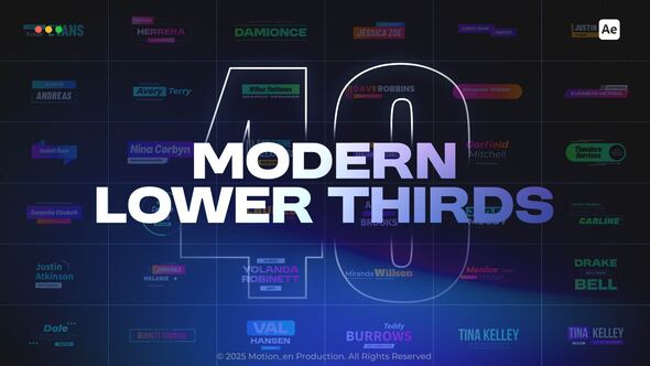 【AE模板】40款时尚现代商业资讯社交媒体字幕条标题动画 Modern Lower Thirds