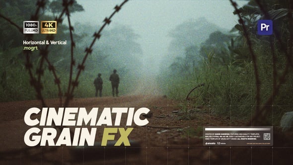 【PR模板】复古胶片电影噪点颗粒纹理叠加特效 Grain Effect